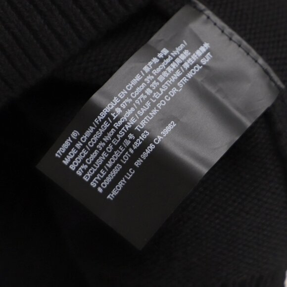 NWT THEORY Relaxed Fit Pima Cotton Knit Turtleneck Sweater in Black Size 6 - Picture 9 of 9